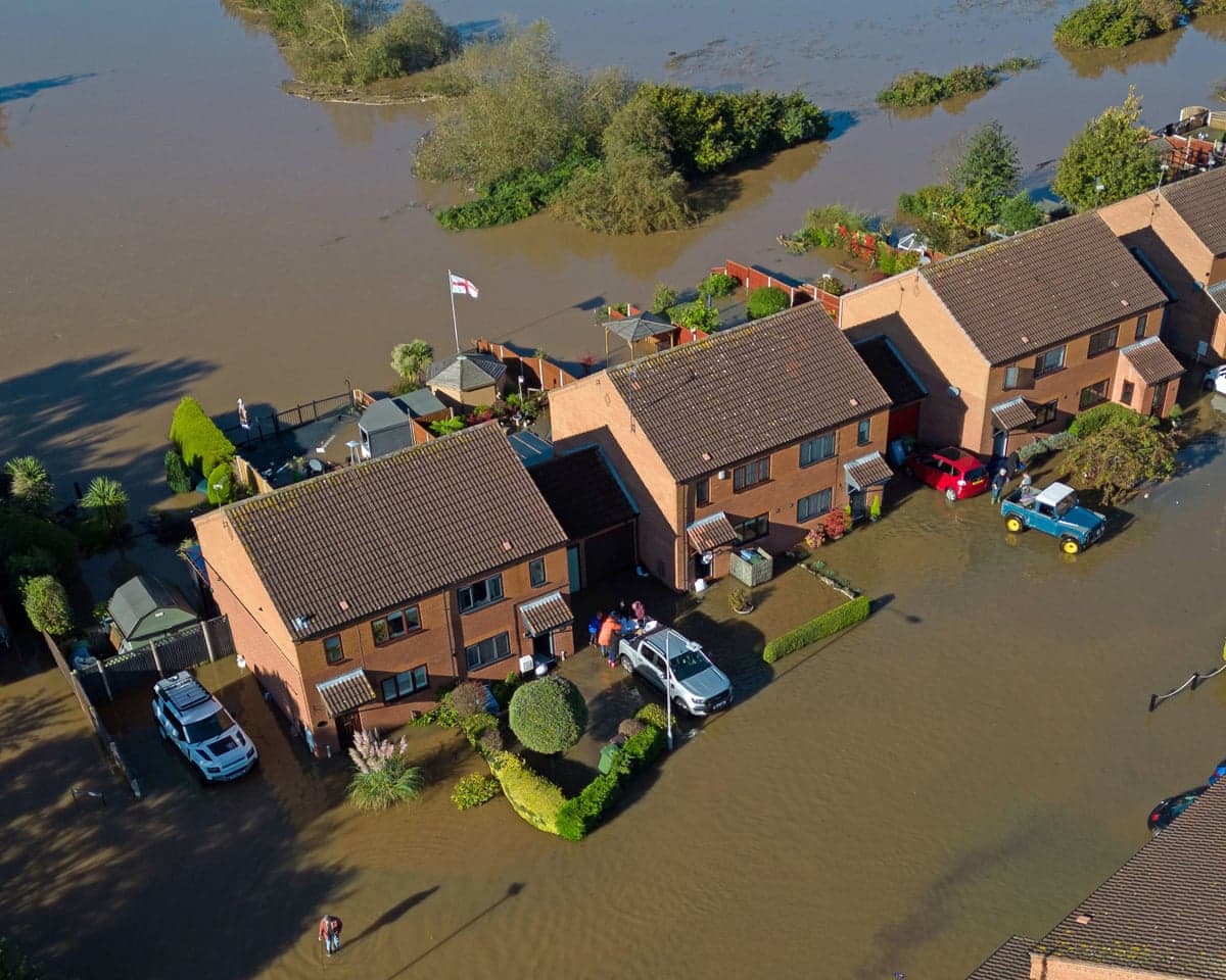 Flooding in Retford in Nottinghamshire, after Storm Babet battered the UK in 2023
