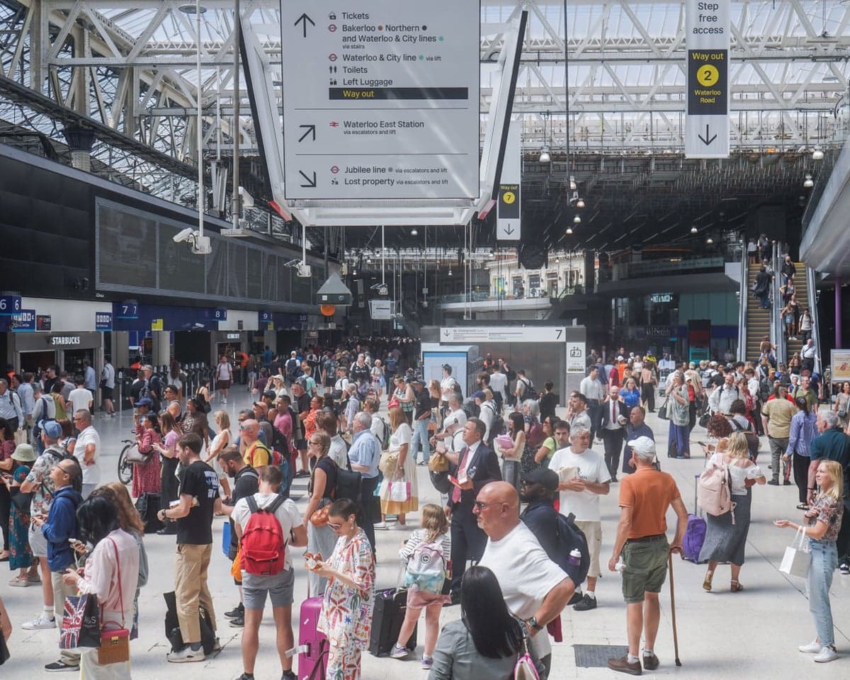 People at Waterloo station in London