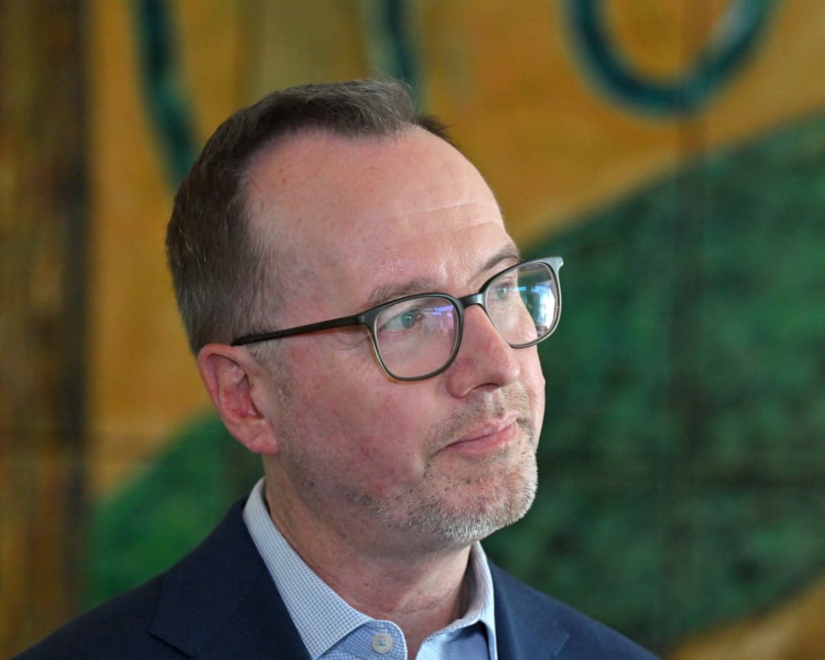 Greens Senator David Shoebridge at a press conference at Parliament House