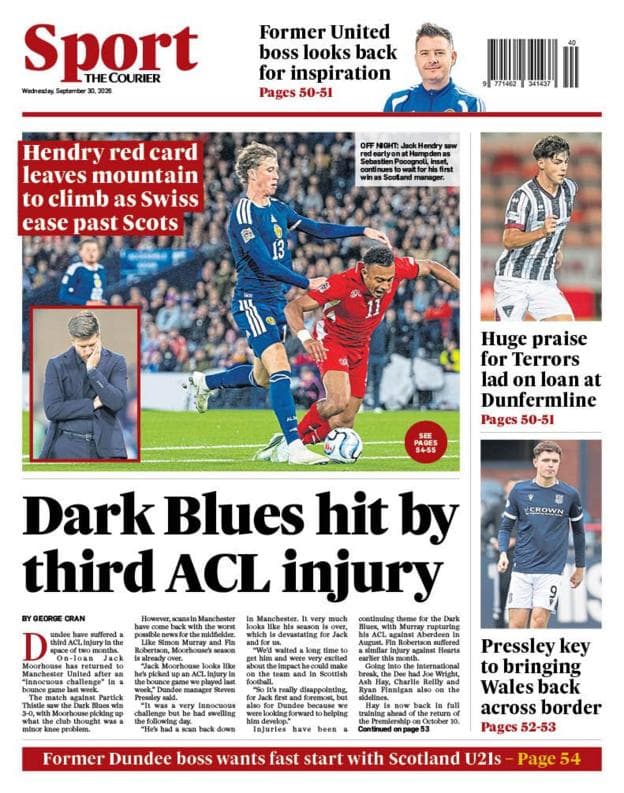 The back page of The Courier on 300926
