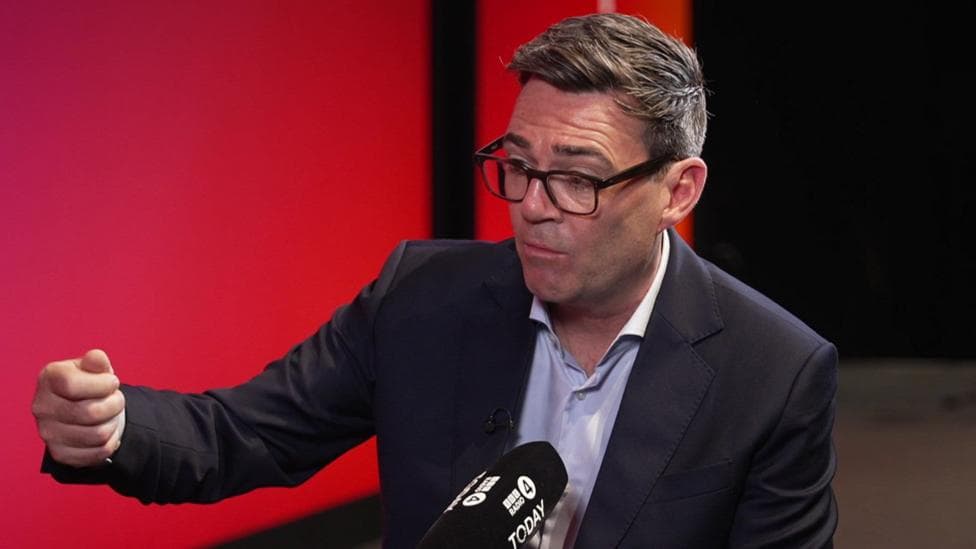 Andy Burnham being interviewed for BBC Radio 4's Today programme