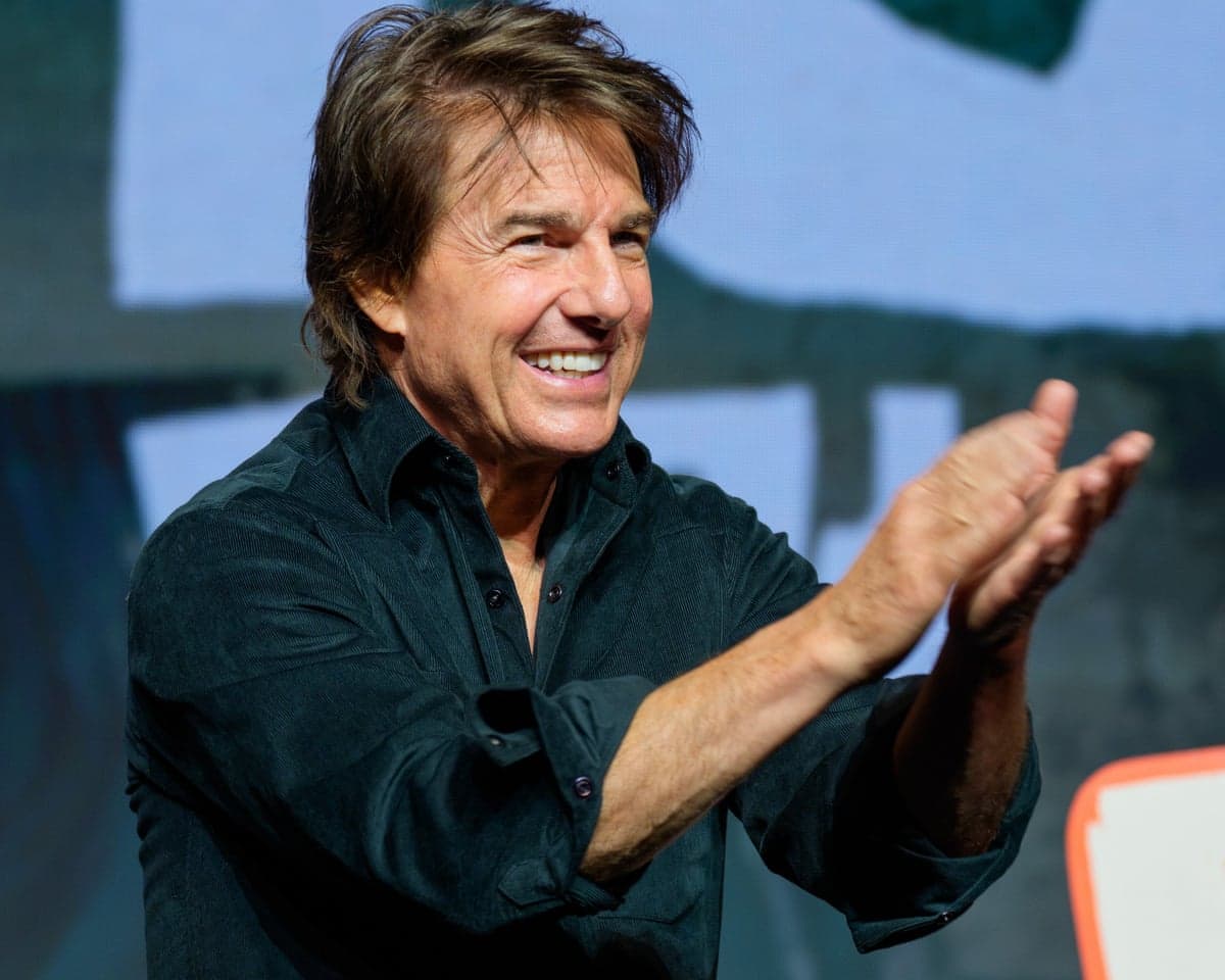 In a hole … Tom Cruise at the Digger press conference in South Korea.