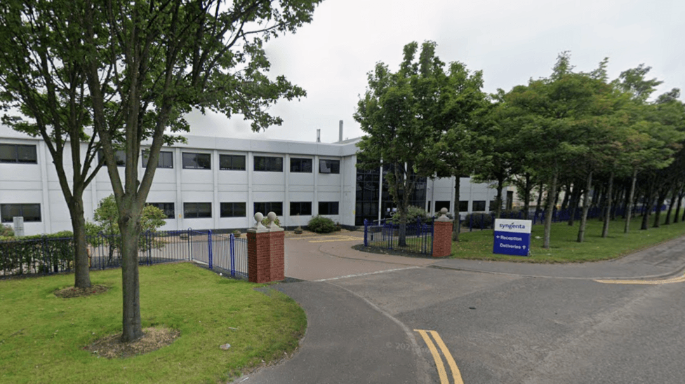 A general view of the entrance to the Syngenta plant in Grangmeouth.