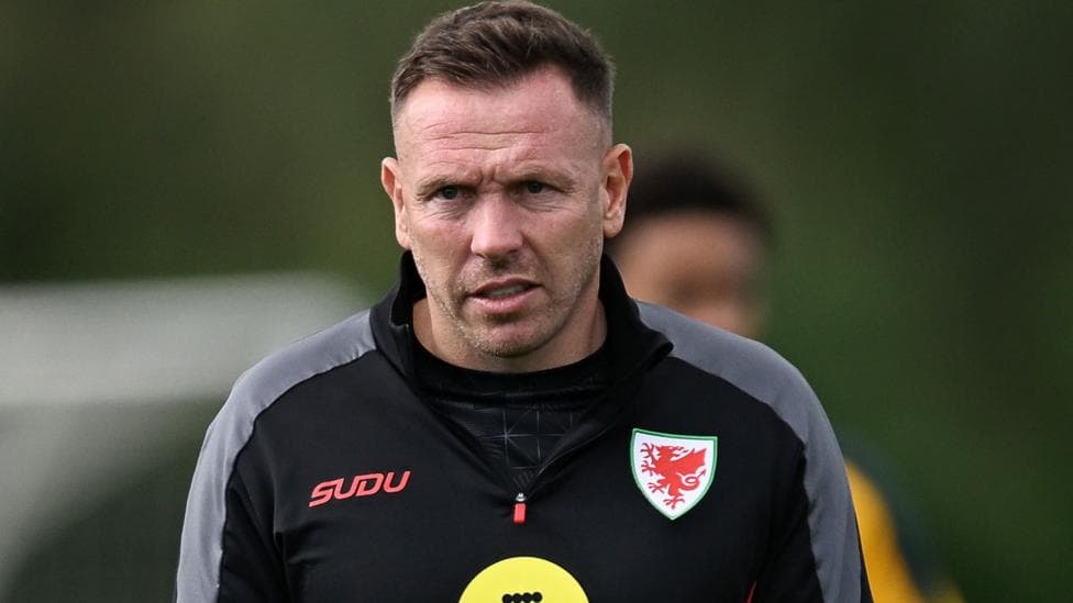 Craig Bellamy looks on during Wales training