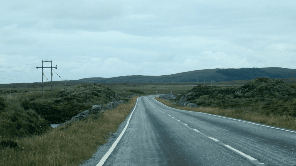 A view along a stretch of the A867.