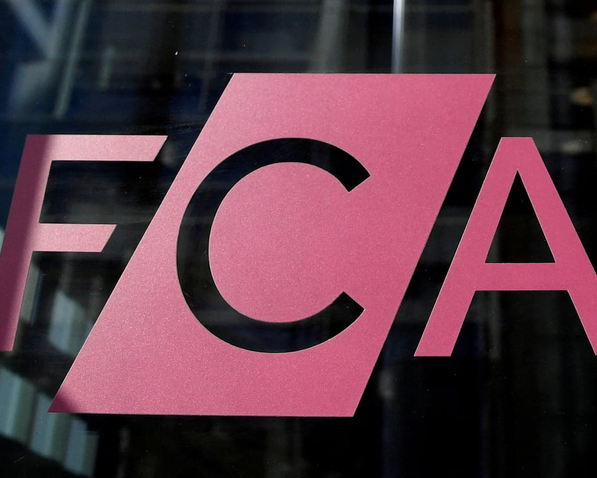 Signage on a door at the head offices in London of the Financial Conduct Authority