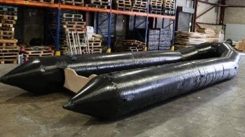 One of the inflatable boats seized