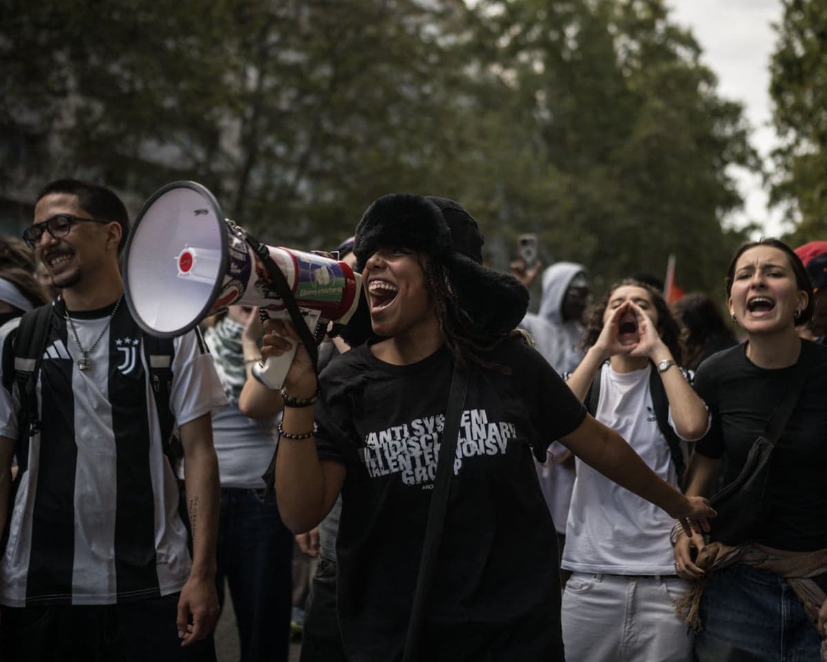 Protesters in Toulouse.