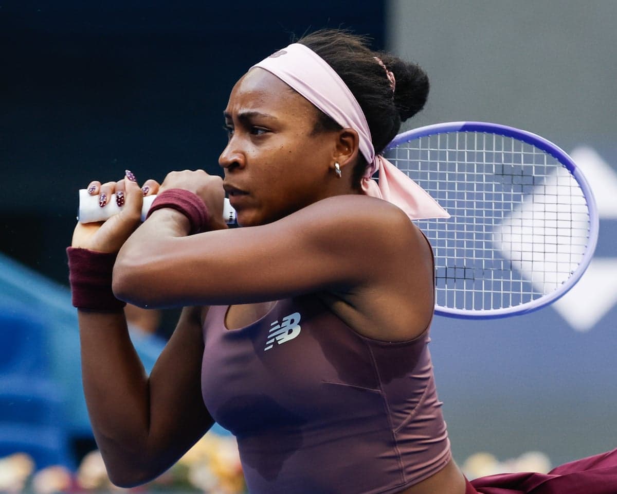 Coco Gauff in action at the China Open