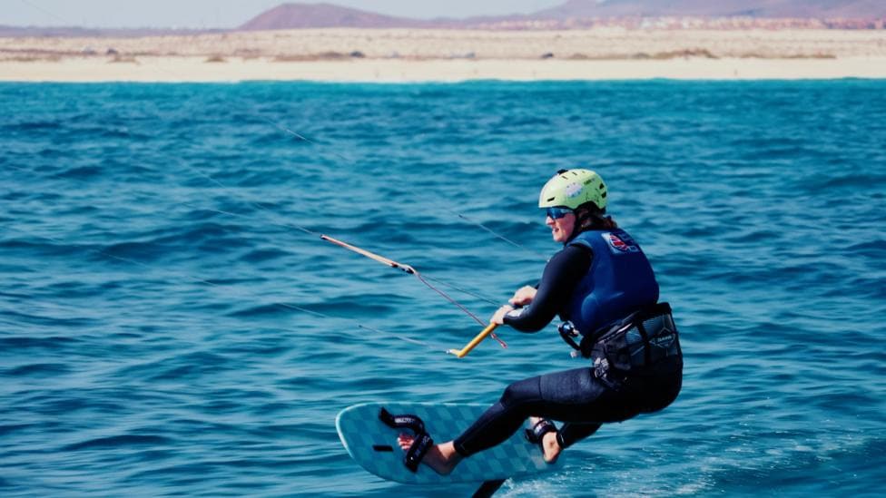 Lily Young training on the water in full kit