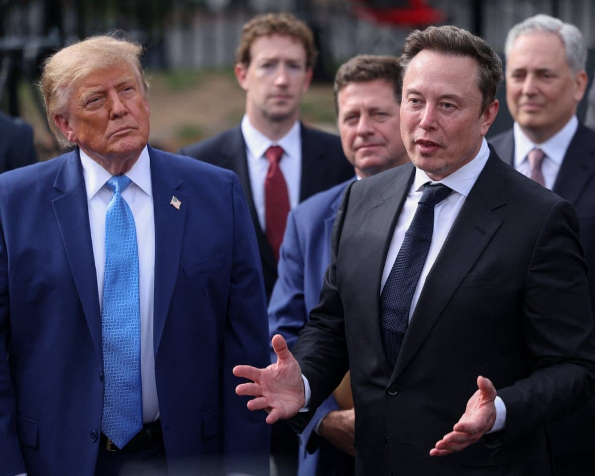 Elon Musk and US president Donald Trump last month.