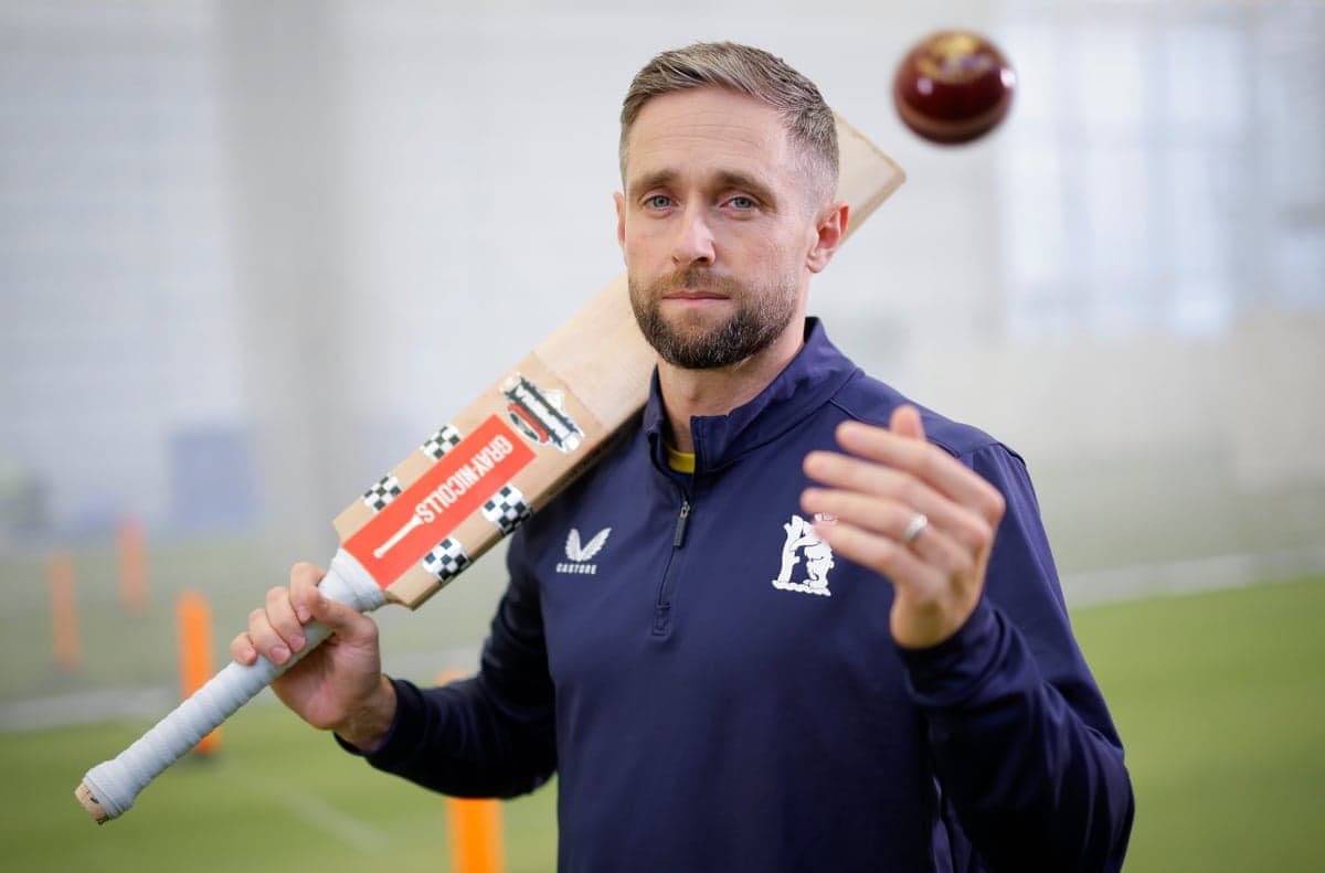 Warwickshire’s Chris Woakes poses for a portrait at Edgbaston’s indoor cricket school