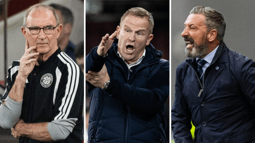 Celtic's Martin O'Neill, Hearts' Wouter Vrancken and Rangers' Derek McInnes