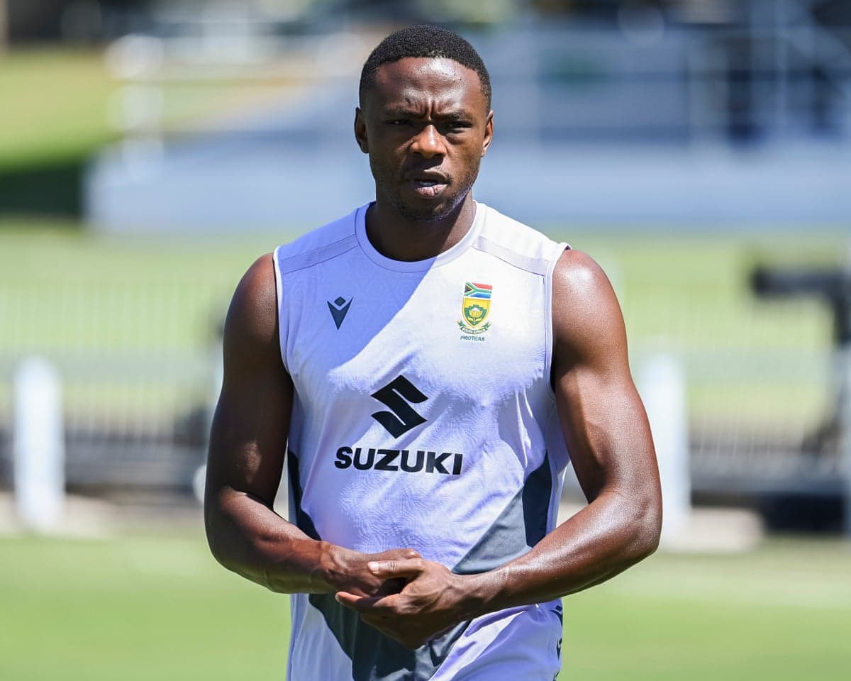 Kagiso Rabada during a South Africa training session. The quick will return from injury to face Australia in the second Test in Gqeberha.