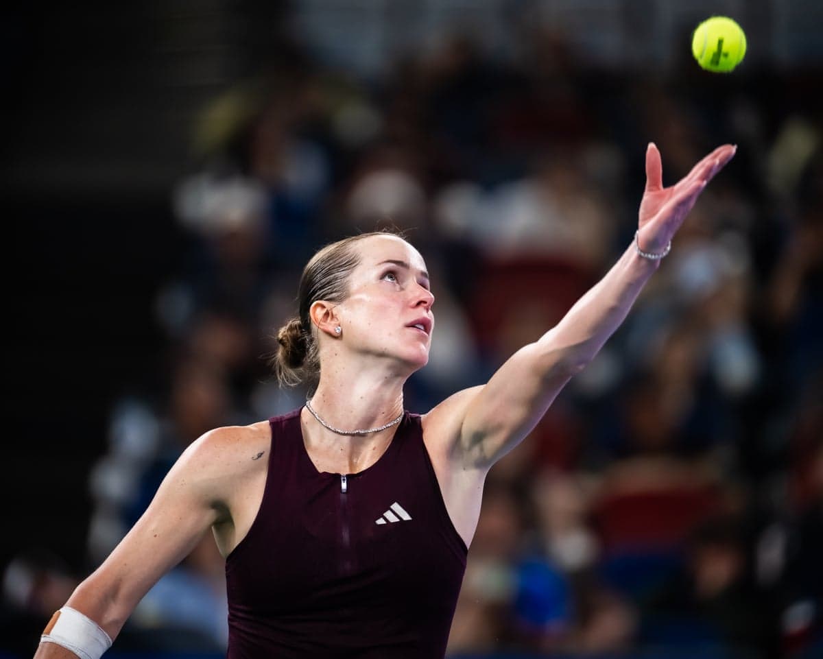 Elina Svitolina, of Ukraine, in action at the Wuhan Open against Sonay Kartal on October 16