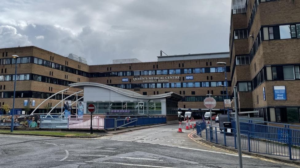 A hospital building