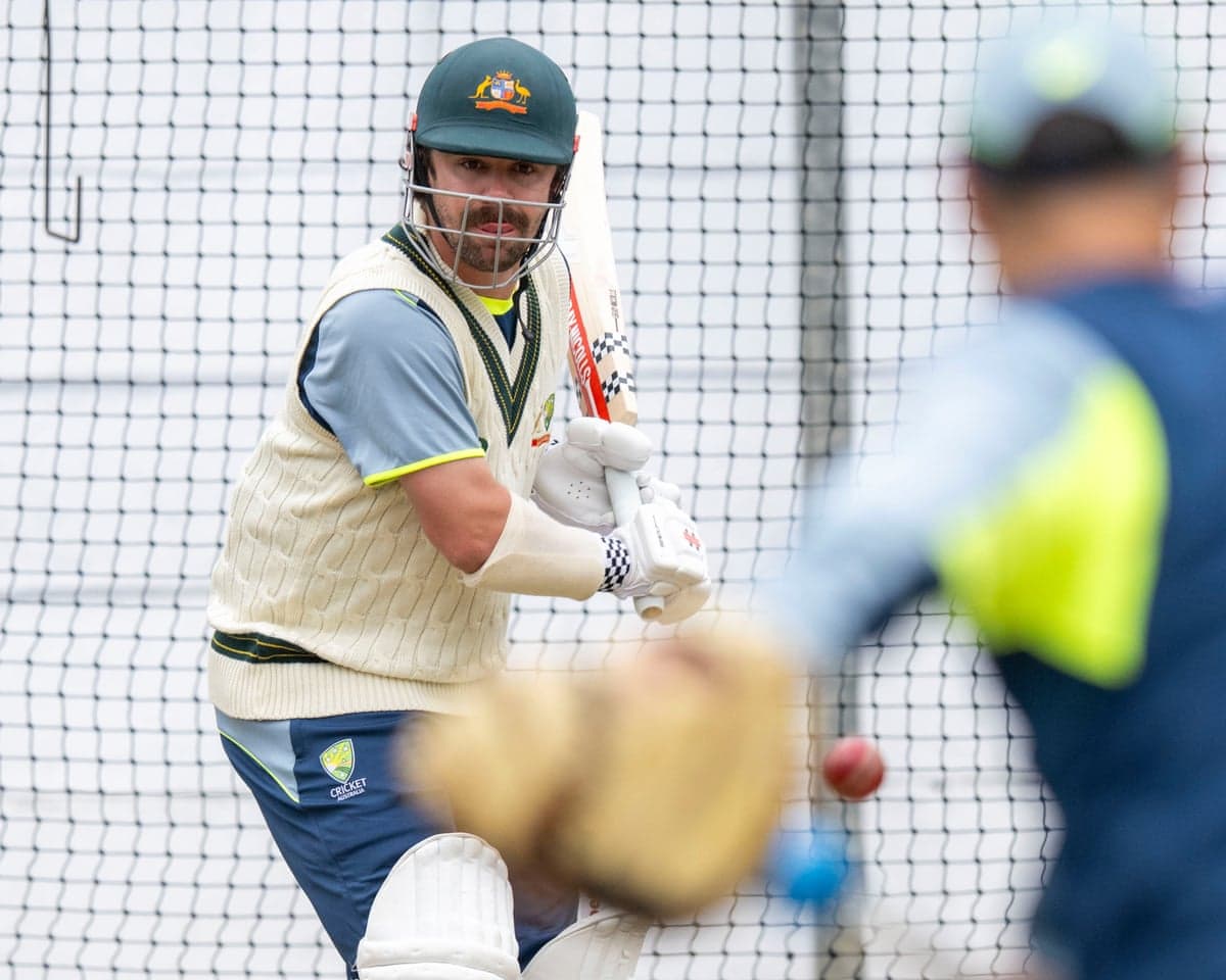 Travis Head trains before Australia meet South African in a cricket Test match