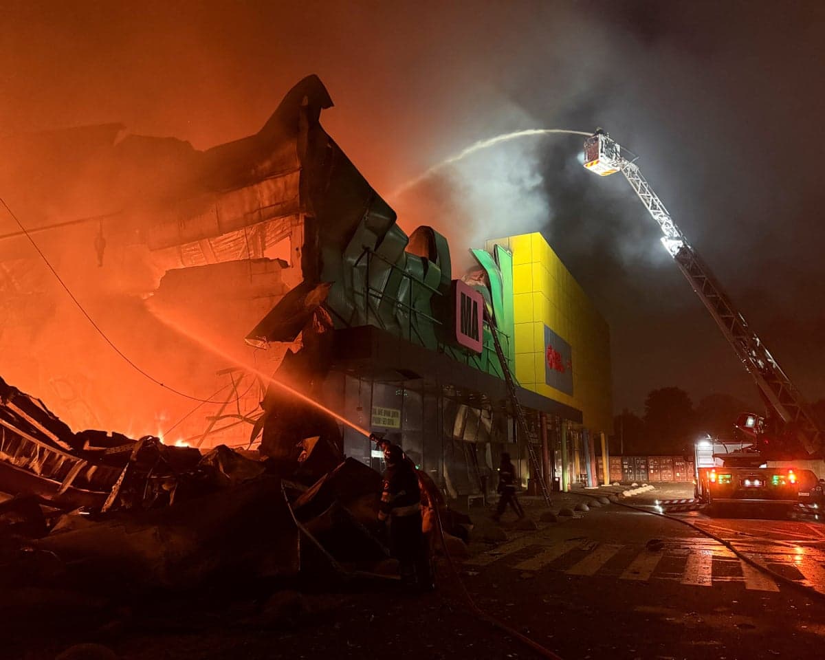 Aftermath of a Russian missile attack in Kyiv.