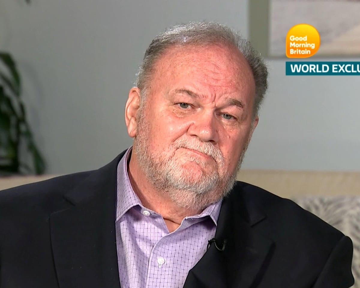 Thomas Markle Sr wearing a serious expression during a TV interview