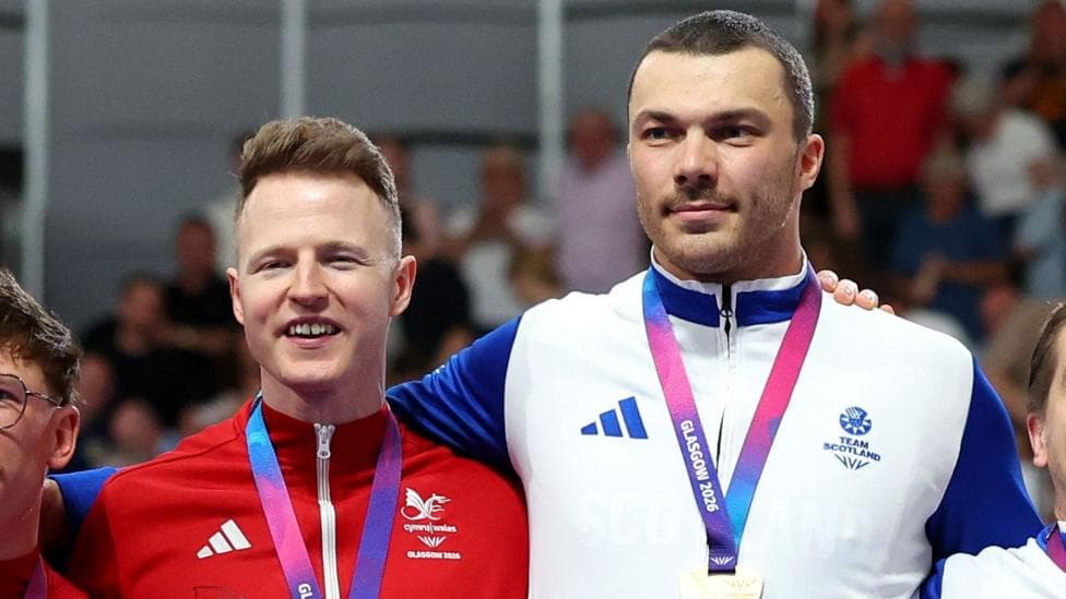 James Ball and Aaron Pope on the podium at the 2026 Commonwealth Games