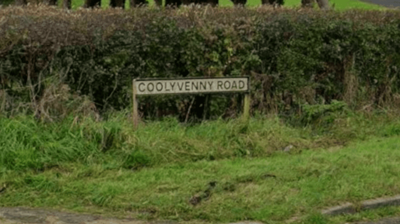 A road sign of Coolyvenny Road