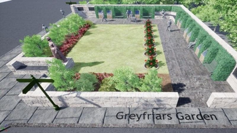An artist's impression of how Poet's Neuk want to convert the site in St Andrews into a public garden
