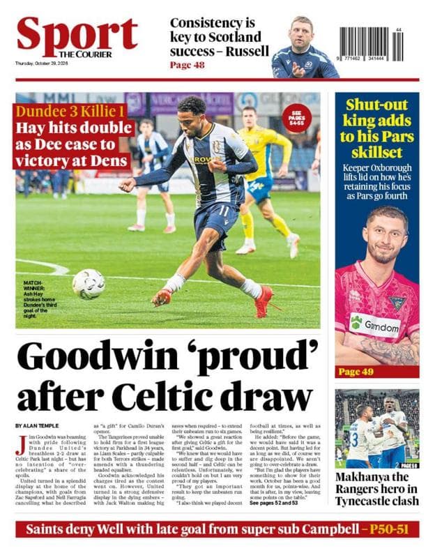 The back page of The Courier on 291026
