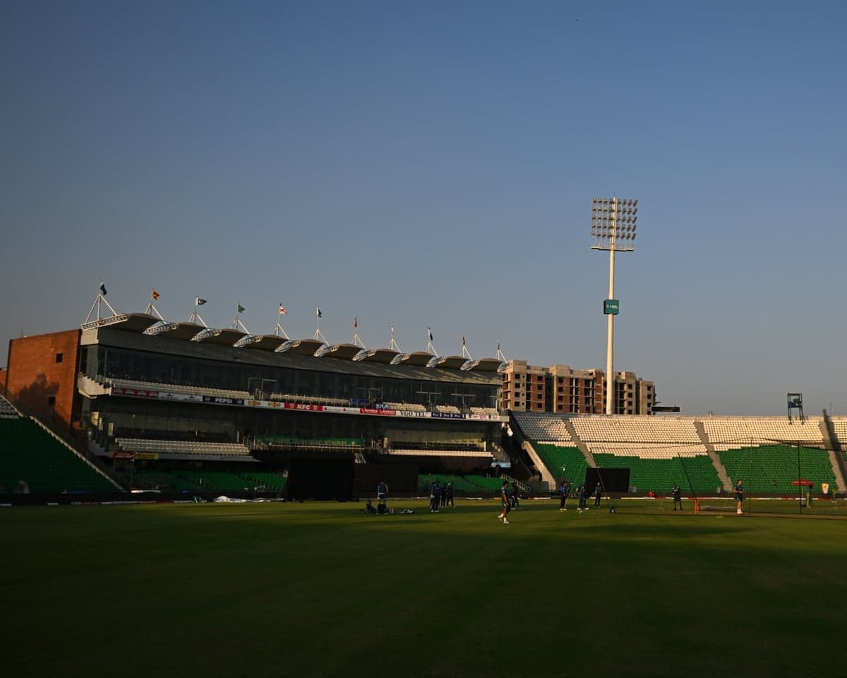 A general view of field of the Gaddafi Stadium in Lahore